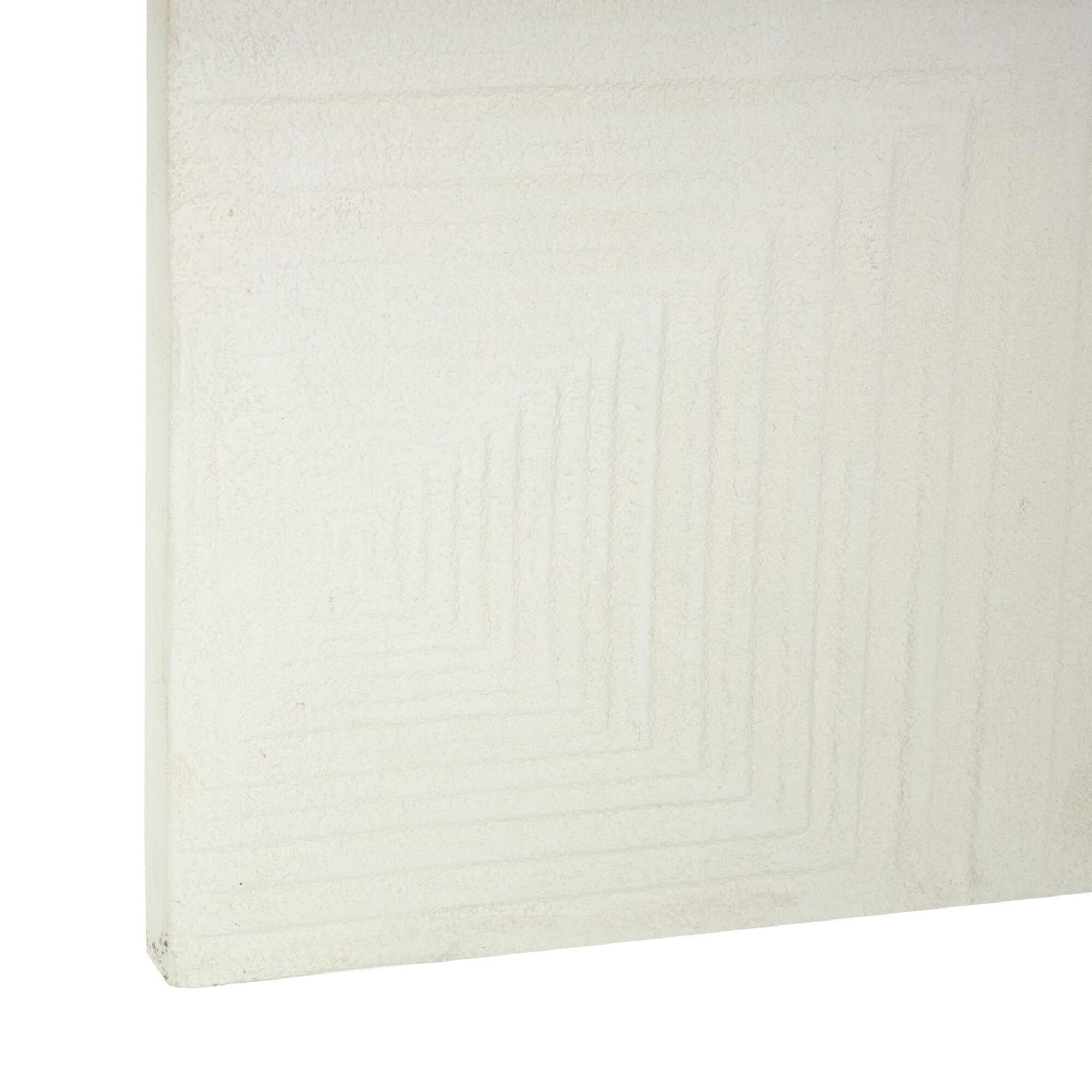 18.3" x 18.3" Cream Metal Geometric Layered Square Cube Wall Décor with Sandstone Texture Set